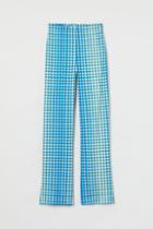H & M - Slit-hem Jersey Pants - Blue