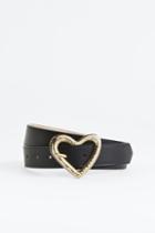 H & M - Heart-buckle Belt - Black