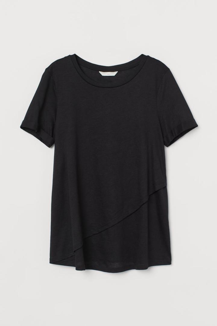 H & M - Mama Modal-blend Nursing Top - Black