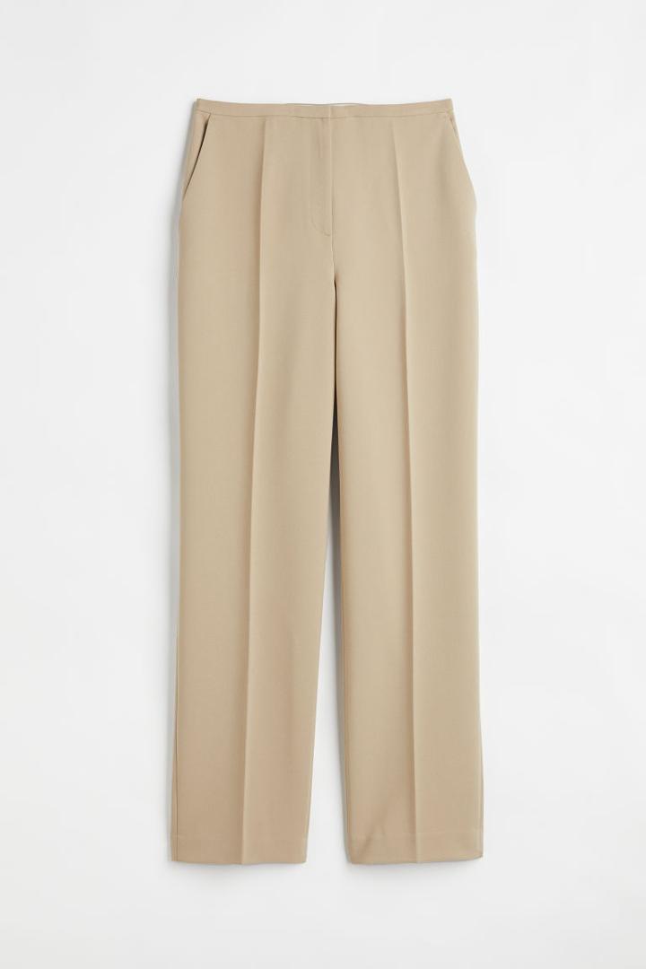 H & M - Straight-cut Pants - Beige