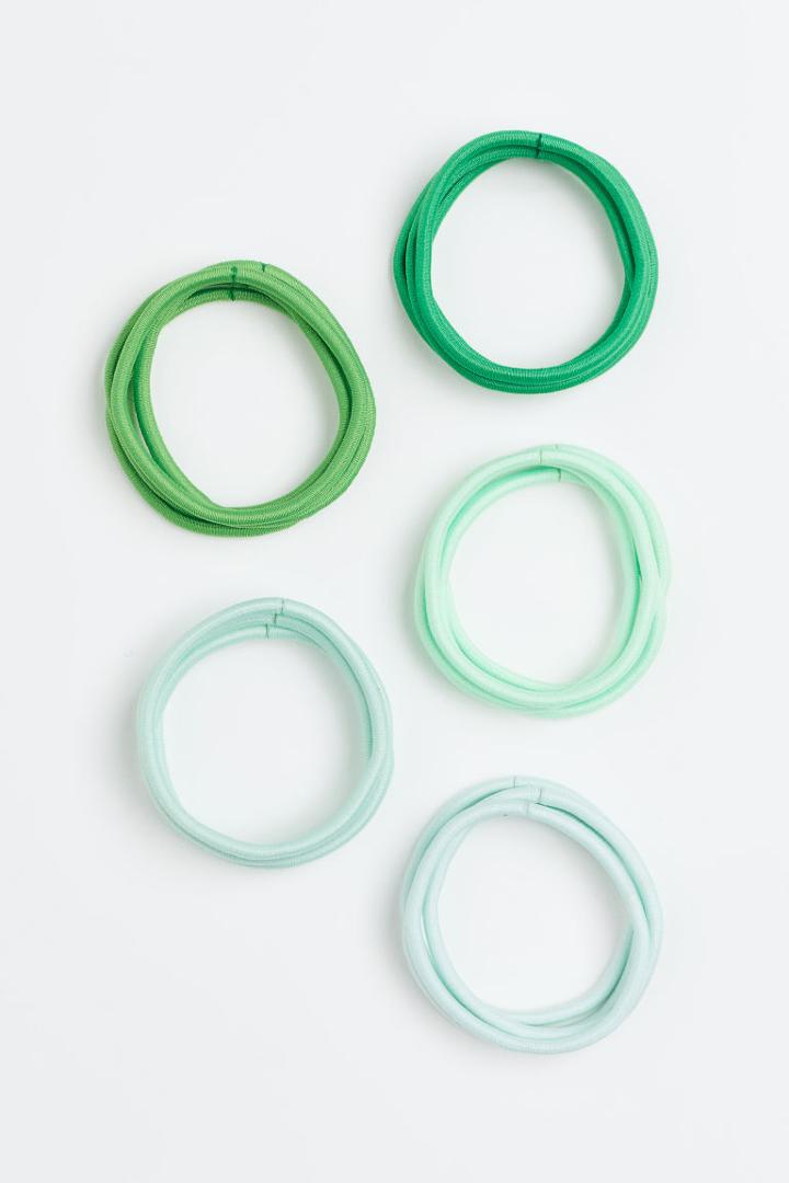 H & M - 20-pack Hair Elastics - Green