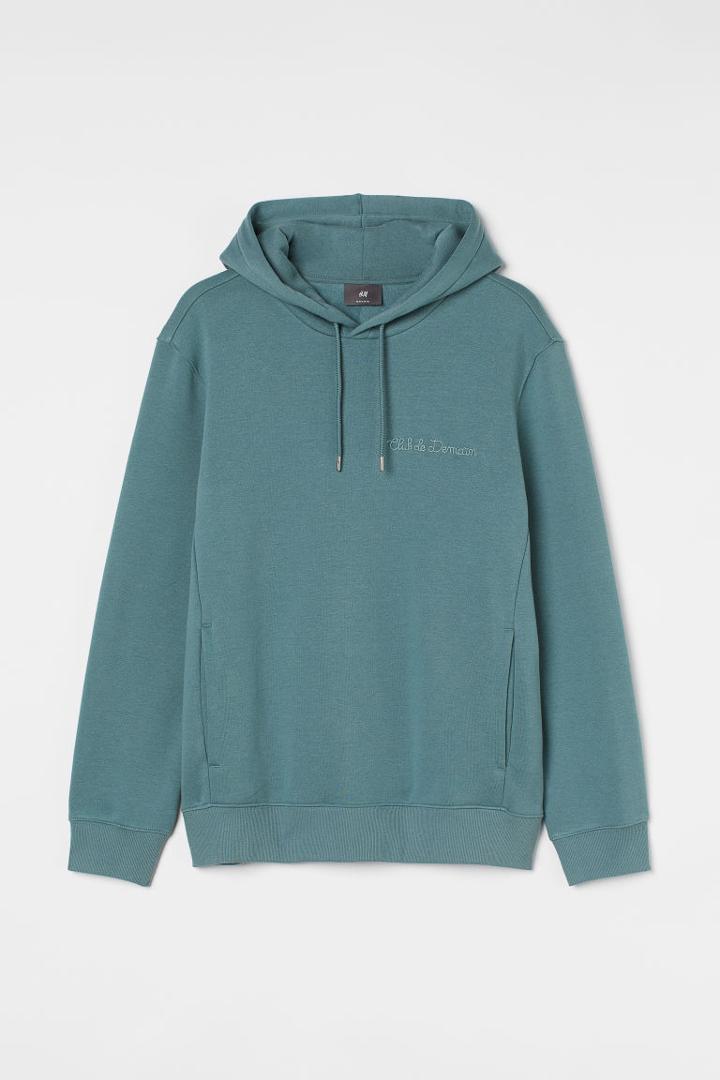 H & M - Regular Fit Hoodie - Turquoise