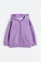 H & M - Hooded Sweatshirt Jacket - Purple