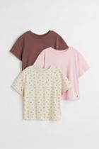 H & M - 3-pack Cotton T-shirts - Red