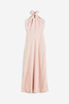 H & M - Satin Halterneck Dress - Pink