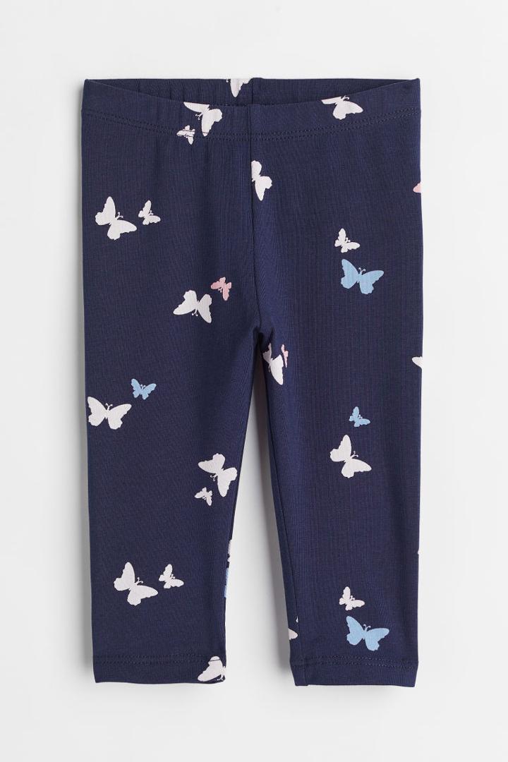 H & M - Patterned Leggings - Blue