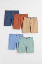 H & M - 5-pack Slim Fit Chino Shorts - Blue