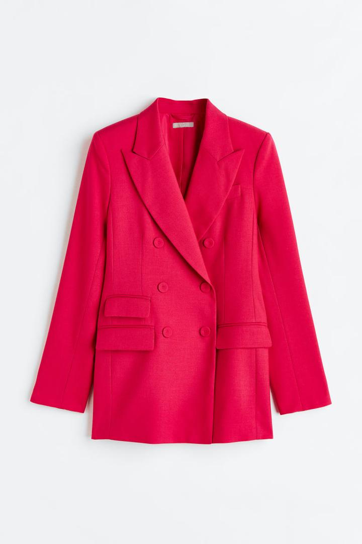 H & M - Double-breasted Blazer - Pink