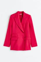 H & M - Double-breasted Blazer - Pink