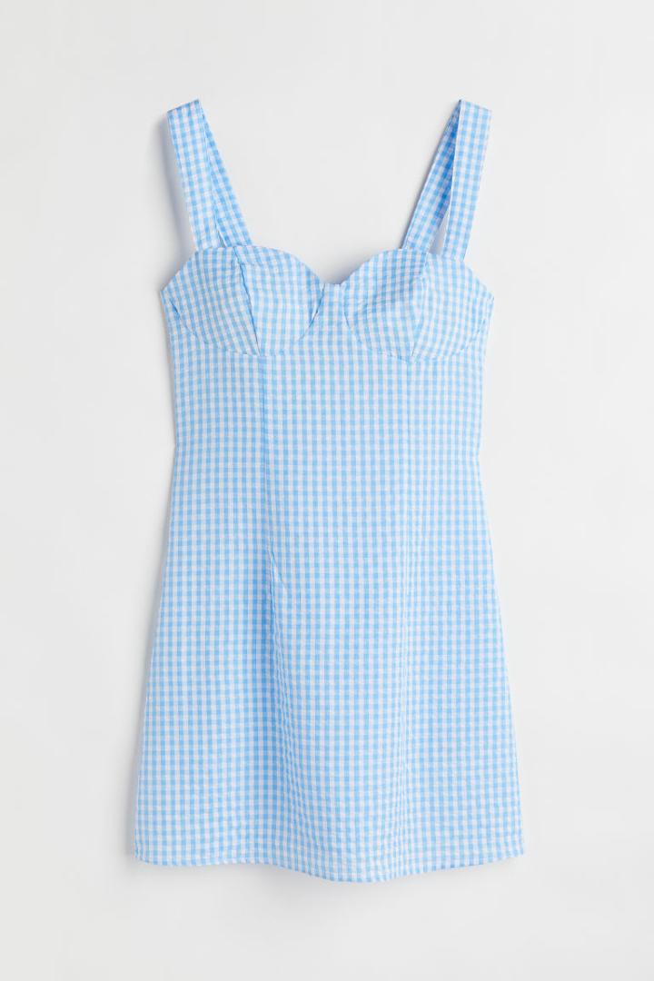 H & M - Seersucker Dress - Blue