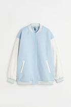 H & M - Color-block Baseball Jacket - Blue
