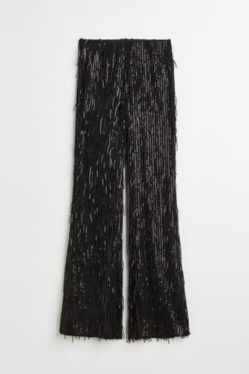 H & M - Sequined Pants - Black