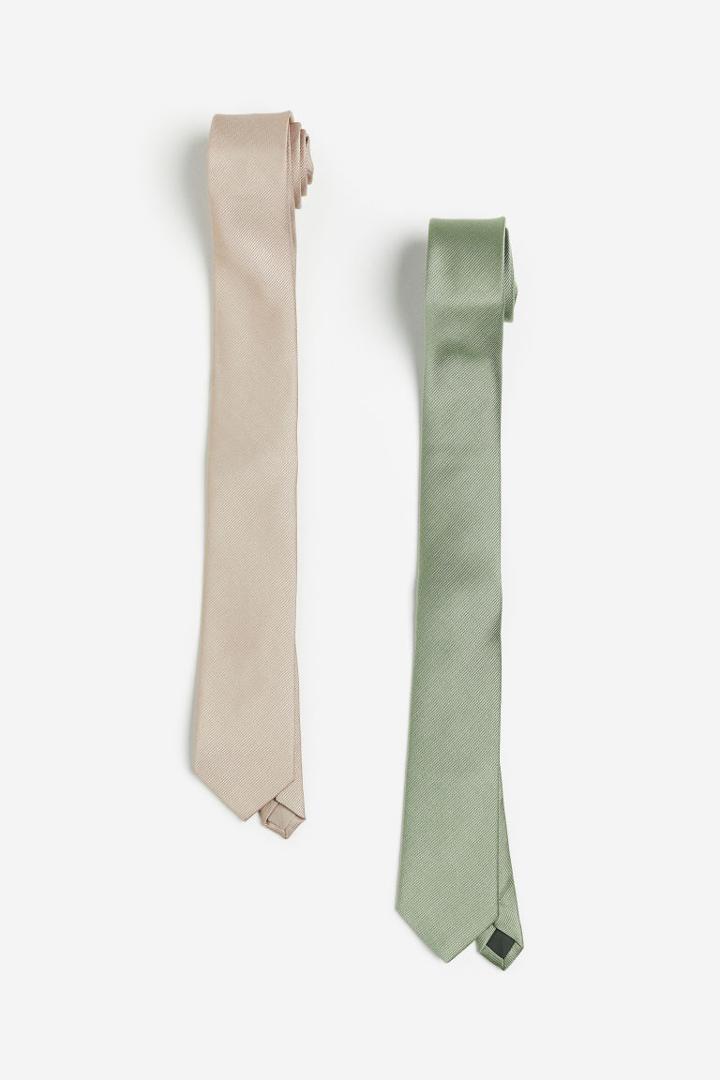 H & M - 2-pack Ties - Green