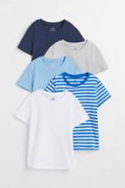 H & M - 5-pack Cotton T-shirts - Blue