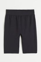 H & M - Seamless Sports Bike Shorts - Black