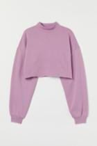 H & M - Crop Sweatshirt - Purple