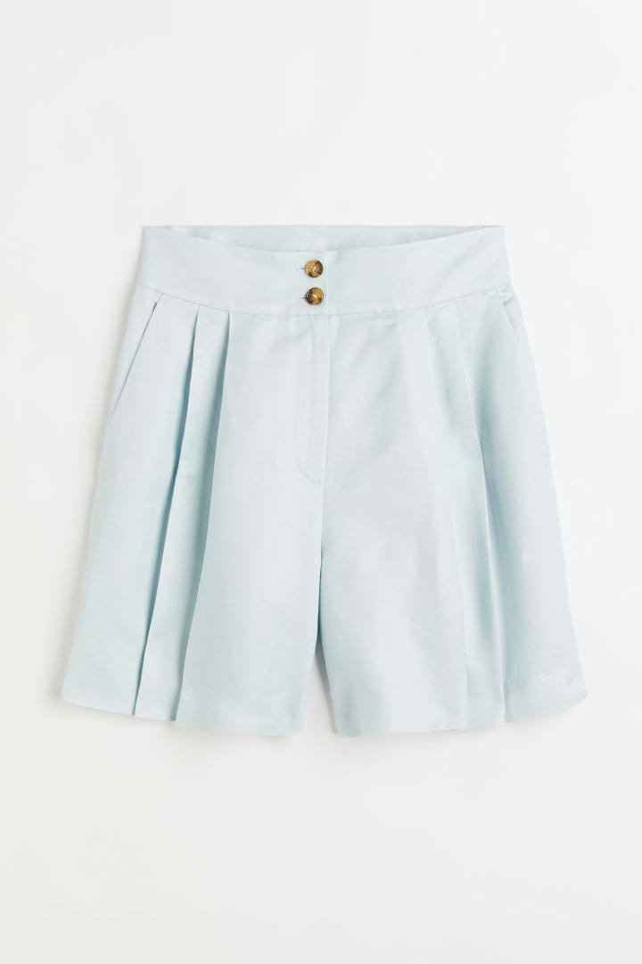 H & M - Wide-leg Shorts - Turquoise