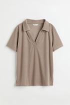 H & M - Terry Polo Shirt - Brown