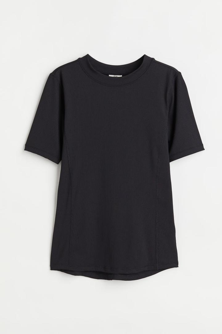 H & M - Ribbed Sports Top - Black