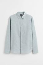 H & M - Linen-blend Slim Fit Shirt - Green