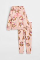 H & M - 2-piece Printed Sweatshirt Set - Pink