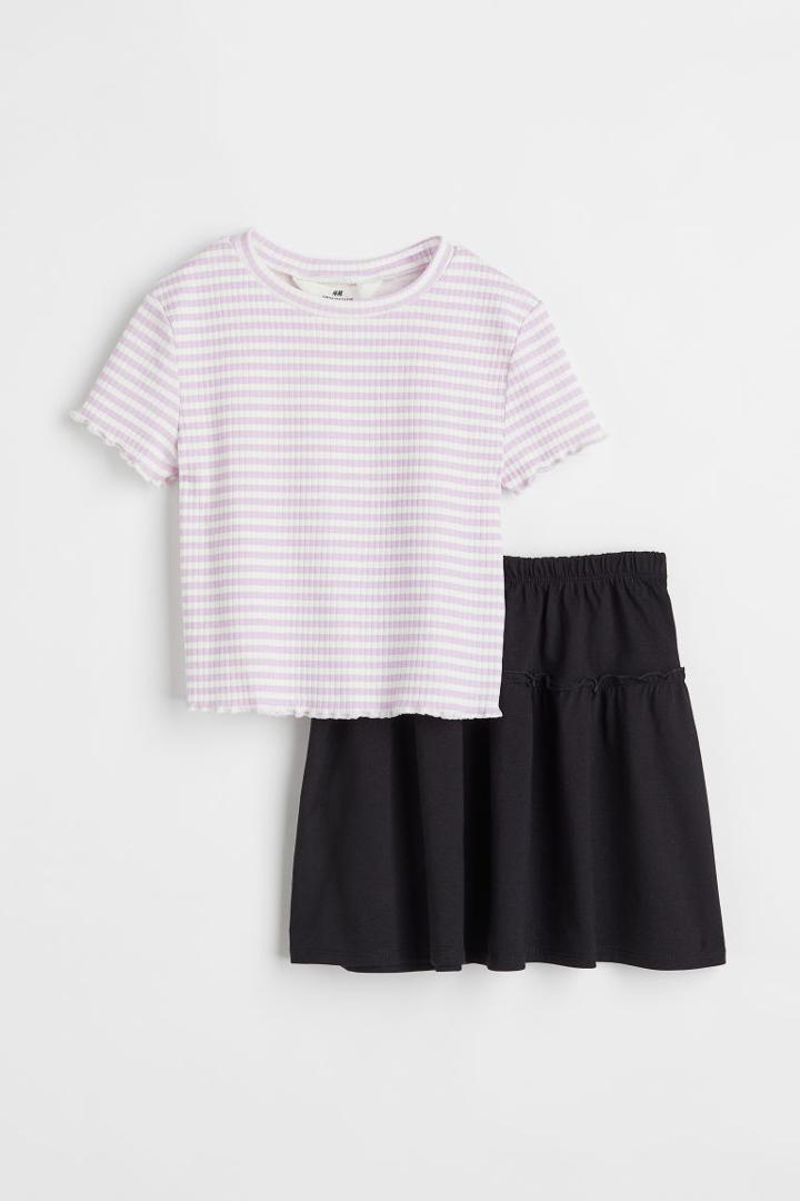 H & M - 2-piece Cotton Set - Purple