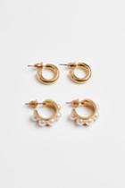 H & M - 2 Pairs Hoop Earrings - Gold