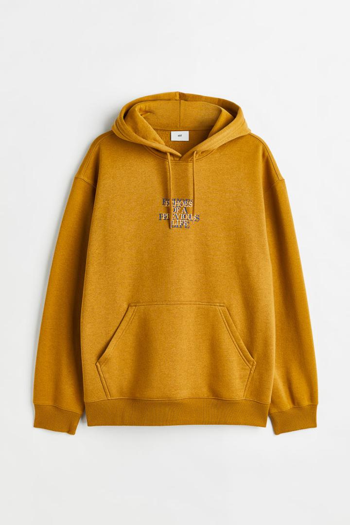 H & M - Relaxed-fit Hoodie - Yellow