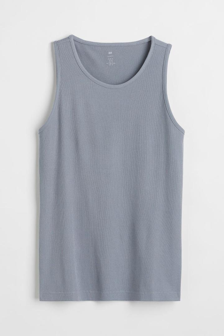 H & M - Ribbed Tank Top - Gray