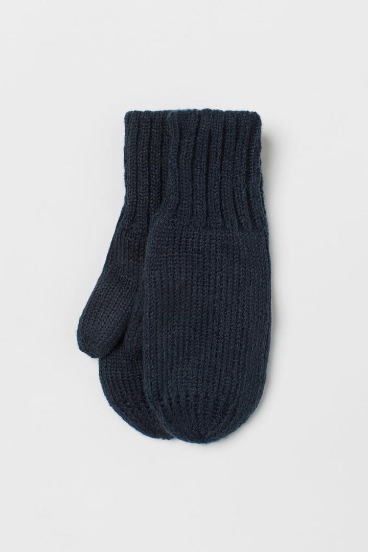 H & M - Fleece-lined Mittens - Blue