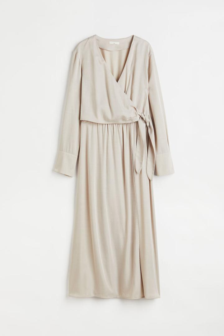 H & M - Mama Wrap-front Nursing Dress - Brown