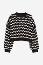 H & M - Pointelle-knit Sweater - Black