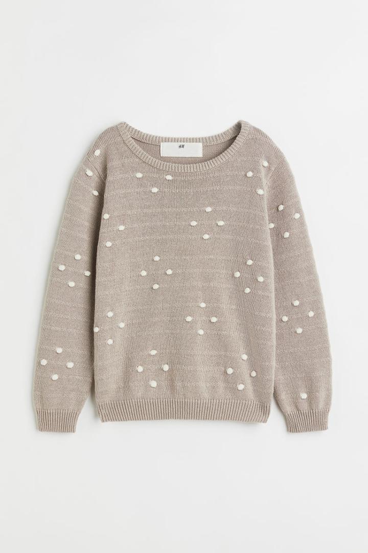 H & M - Textured-knit Sweater - Brown
