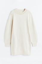 H & M - Beaded Knit Dress - Beige