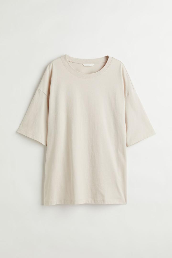 H & M - Oversized T-shirt - Beige