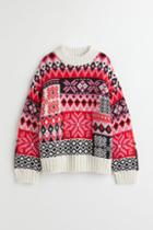 H & M - Jacquard-knit Sweater - Pink