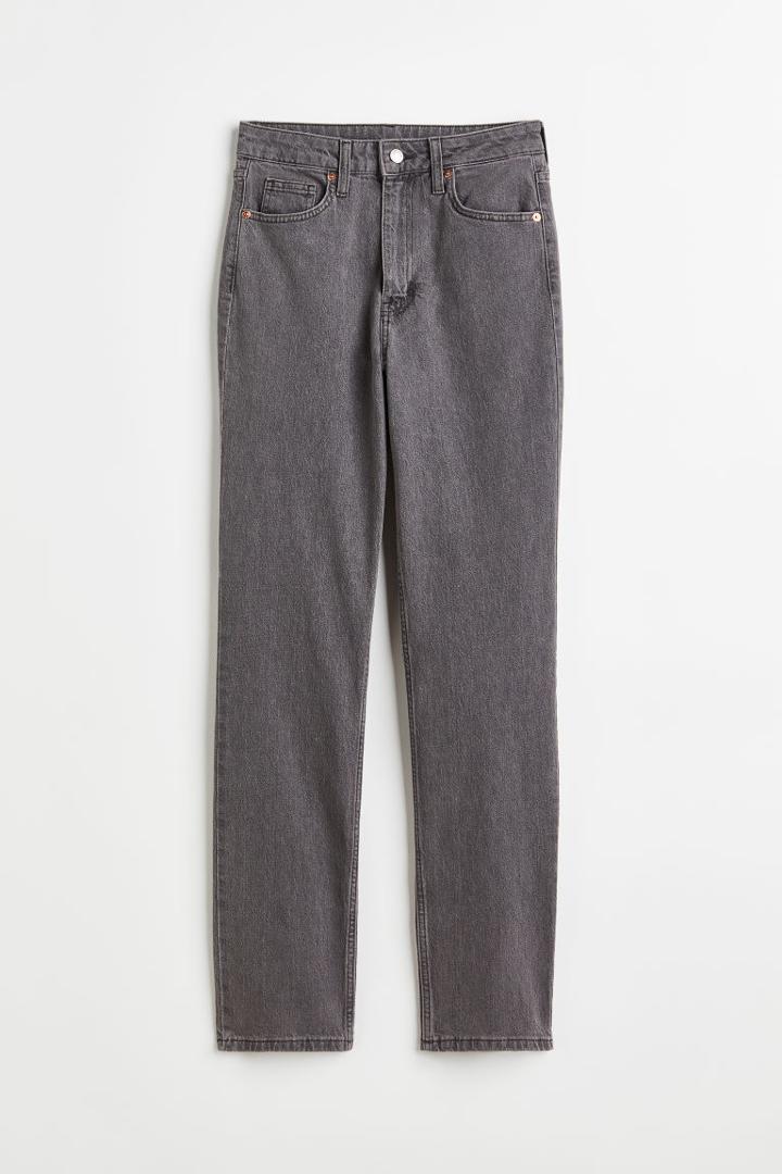 H & M - Vintage Straight High Jeans - Gray