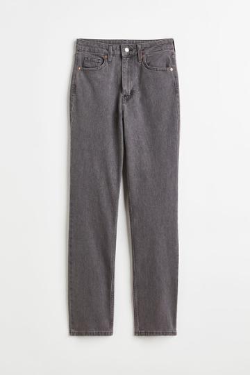 H & M - Vintage Straight High Jeans - Gray