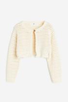 H & M - Textured-knit Bolero Sweater - White