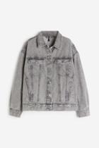 H & M - Oversized Denim Jacket - Gray