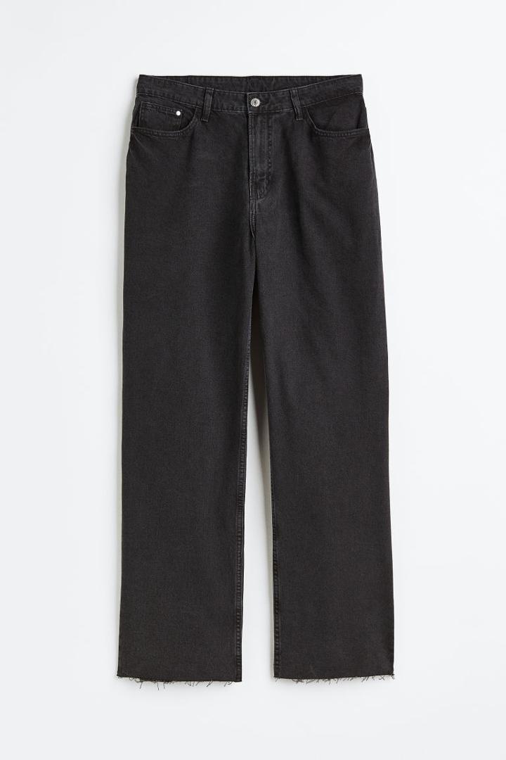 H & M - Curvy Fit Wide Ultra High Jeans - Black