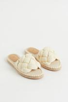 H & M - Braided Espadrille Slides - White