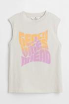 H & M - Printed Sleeveless Top - Brown