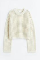 H & M - Pointelle-knit Sweater - White