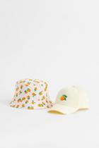 H & M - 2-piece Cap And Bucket Hat Set - Yellow
