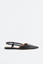 H & M - Leather Slingbacks - Black