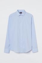 H & M - Slim Fit Stretch Shirt - Blue