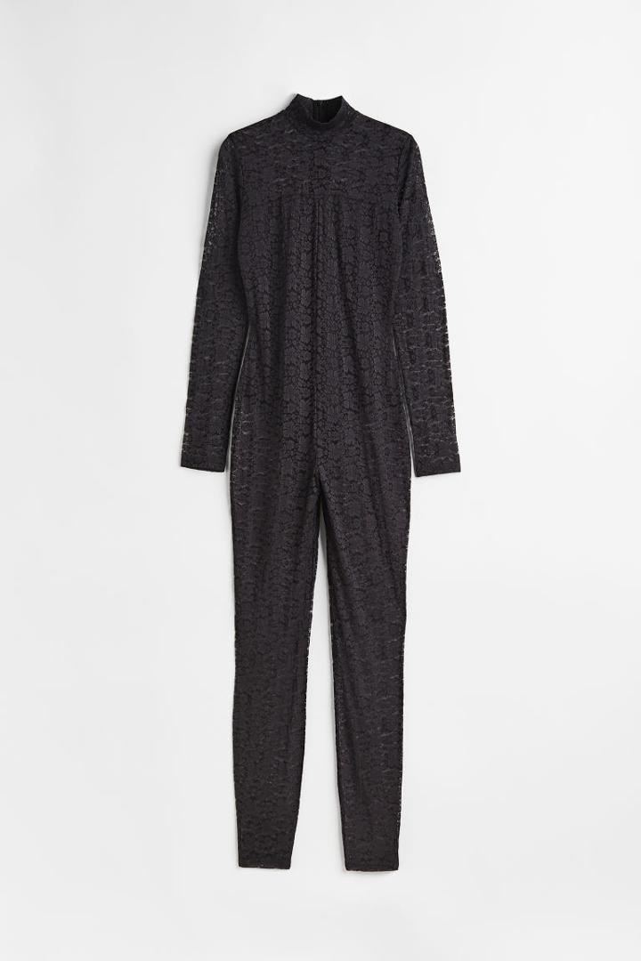 H & M - Lace Jumpsuit - Black
