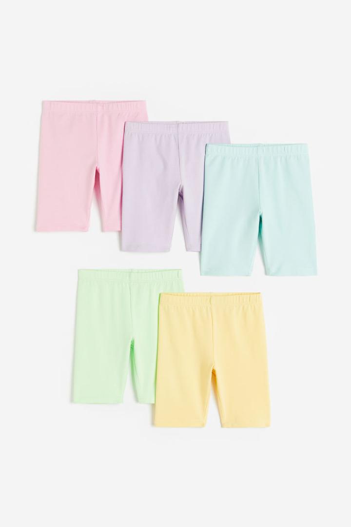 H & M - 5-pack Cotton Cycling Shorts - Green