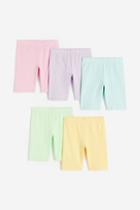 H & M - 5-pack Cotton Cycling Shorts - Green